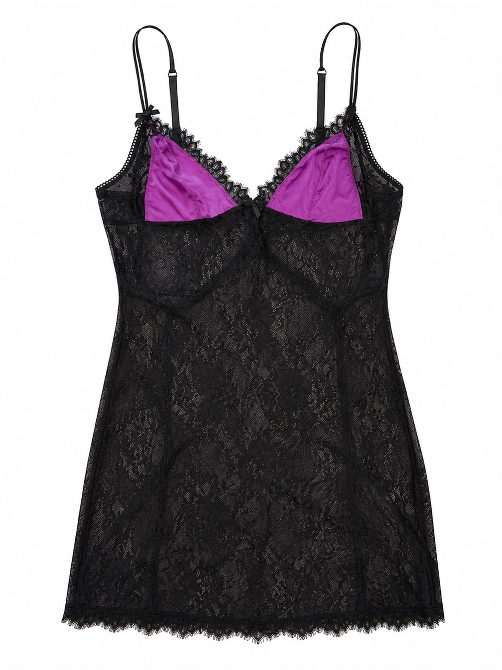 Victoria’s Secret Sexy Little Things Black Lace Chemise Slip Y2K L